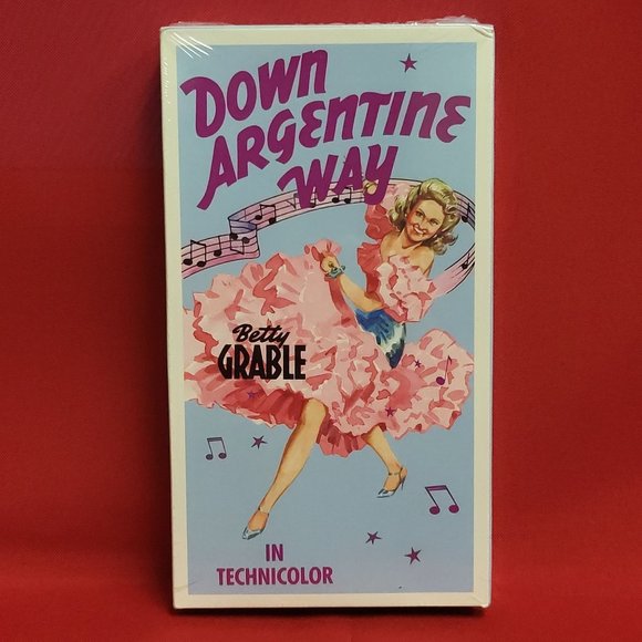 Down Argentine Away Betty Grable in Technicolor VHS 1989 New Sealed - Picture 1 of 8